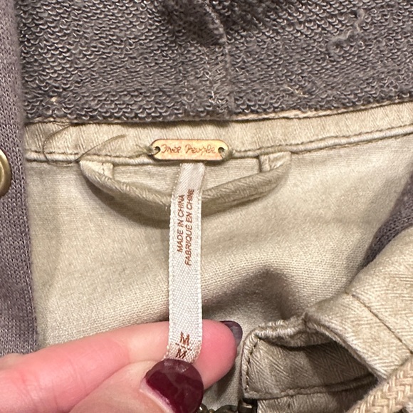 Women's Free People Medium Knitted Hood Twill Jacket - Picture 3 of 9